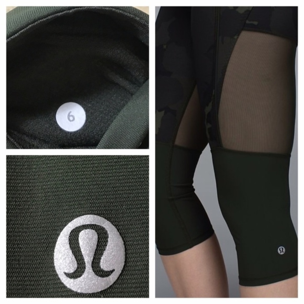 Lululemon Training Tough Crop In Palm Party Gator